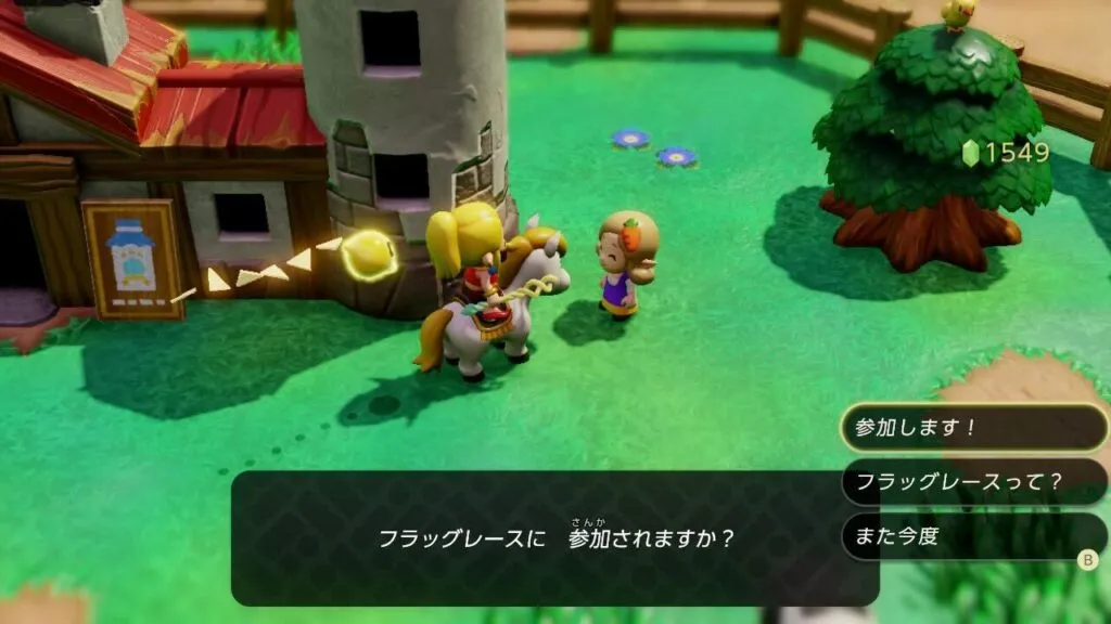 『ゼルダの伝説 知恵のかりもの』フラッグレース