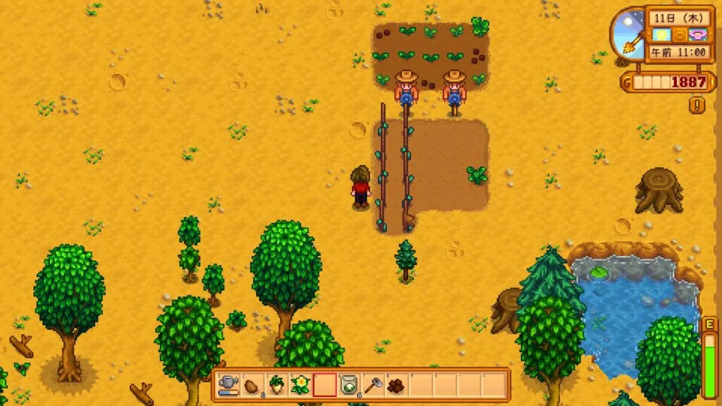 『Stardew Valley』サヤエンドウを植える画像