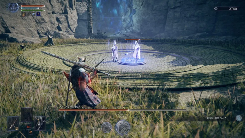 『ELDEN RING NIGHTREIGN』のゲーム画面。封牢のボスを解放した場面。