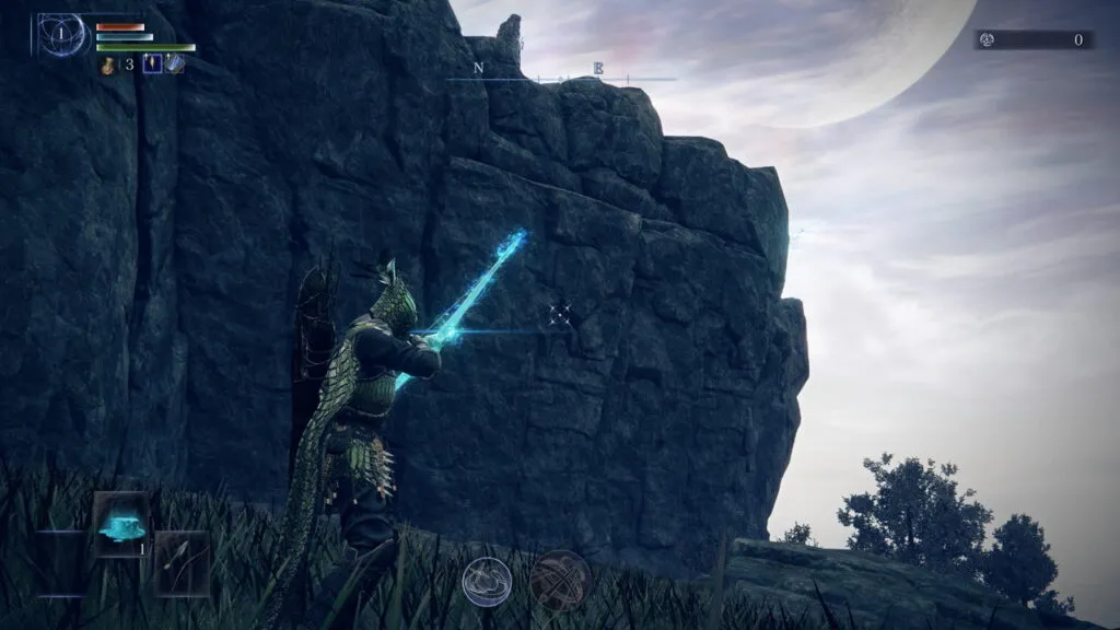 『ELDEN RING NIGHTREIGN』のゲーム画面。エンチャントした弓を構えている場面。