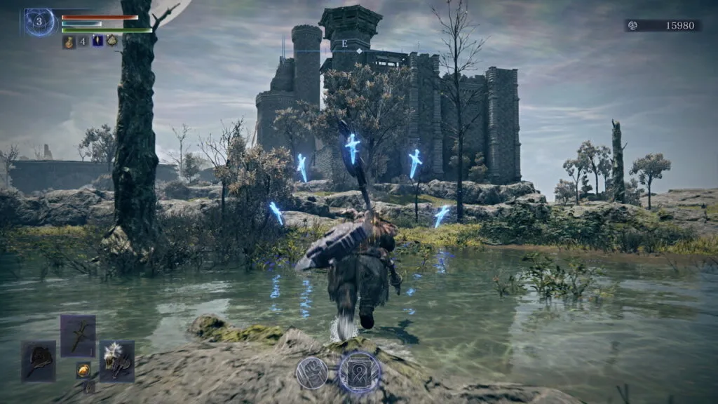 『ELDEN RING NIGHTREIGN』のゲーム画面。無頼漢が特大武器を2本持って疾走する場面。