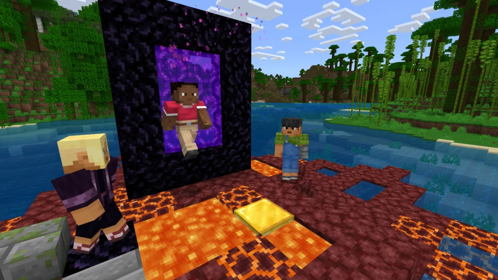 『マイクラ』ネザーから帰ってきたプレイヤー。