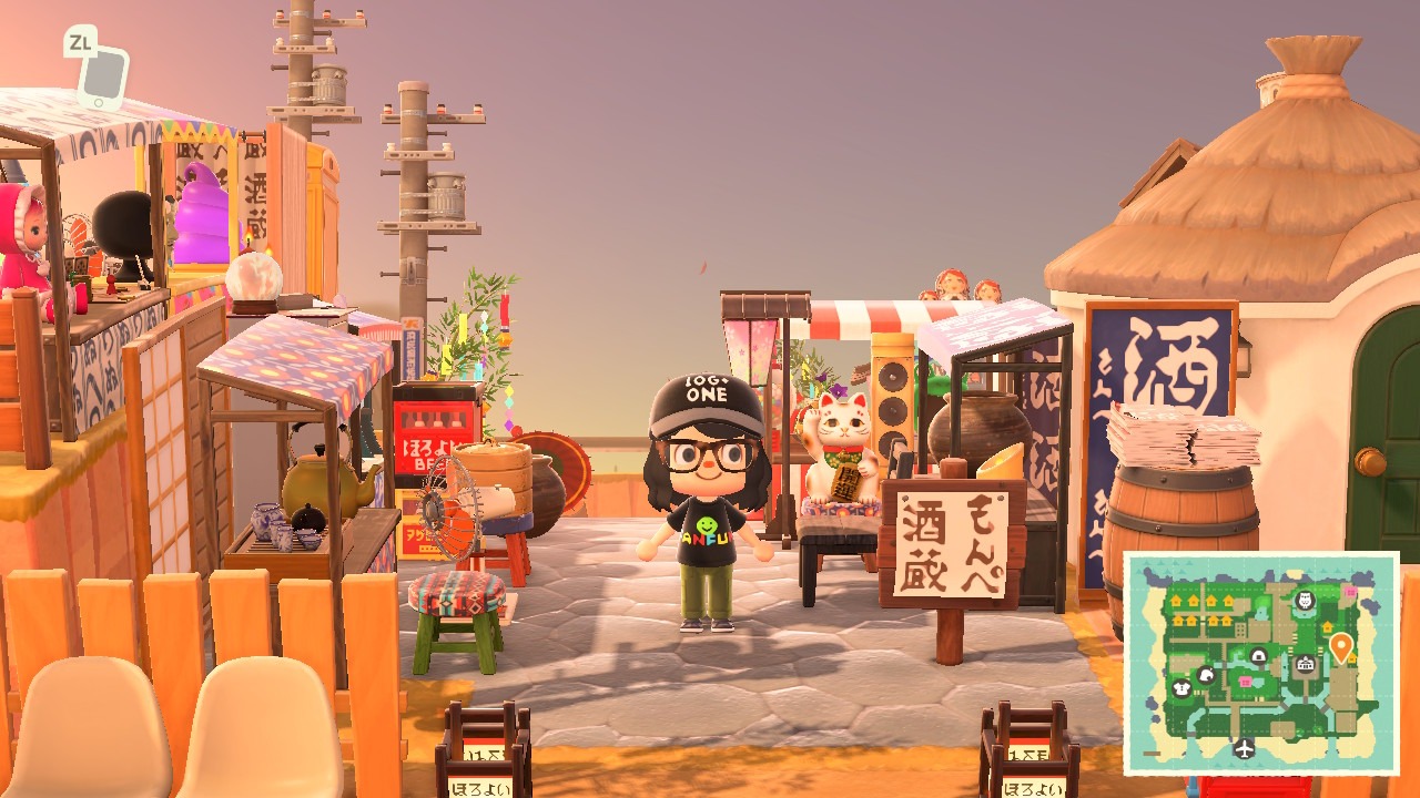 『あつまれ どうぶつの森』いよこま島風景ほろよい横丁