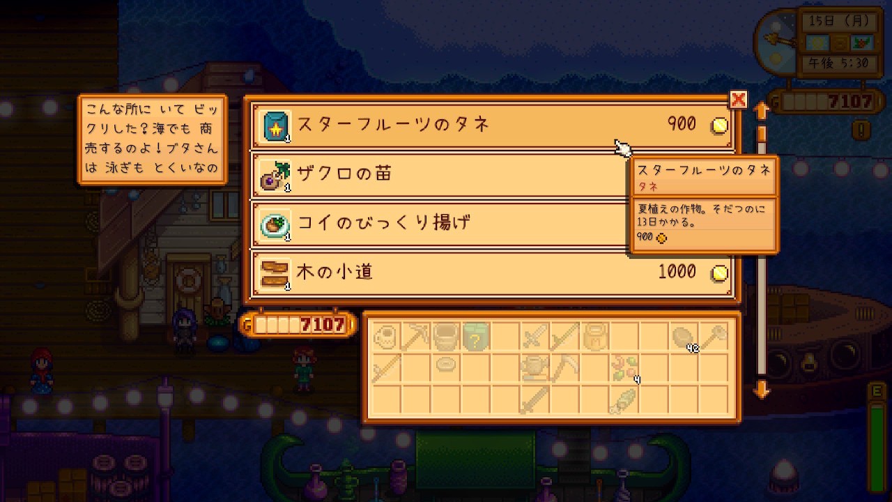 『Stardew Valley』夜の市