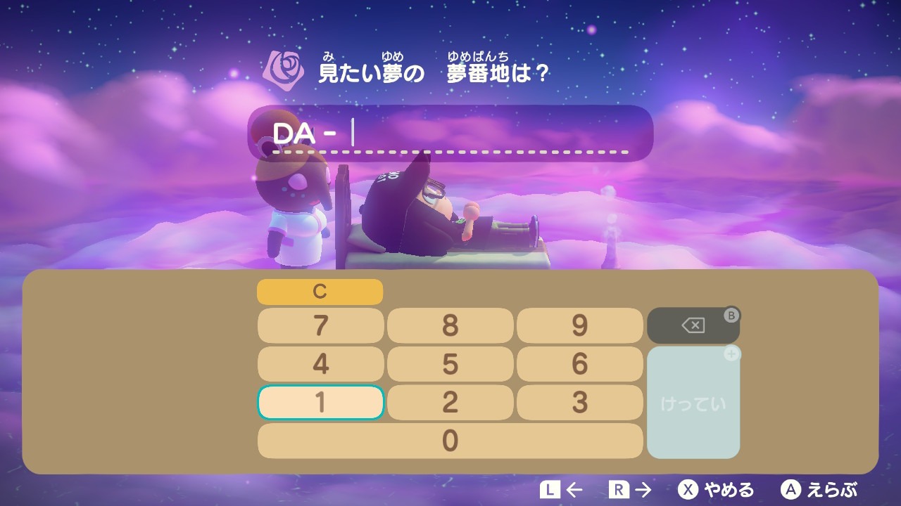 『あつまれ どうぶつの森』夢の見かた、夢番地入力