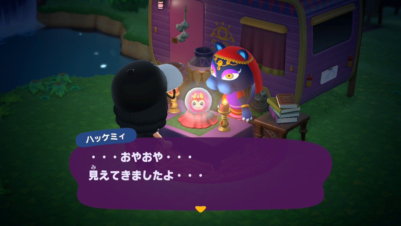 『あつまれ どうぶつの森』相性占いの結果