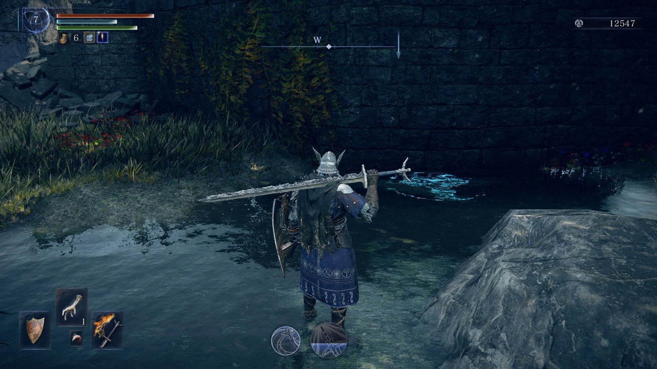 『ELDEN RING NIGHTREIGN』のゲーム画面。魔術師塔の紋章を発見した場面。
