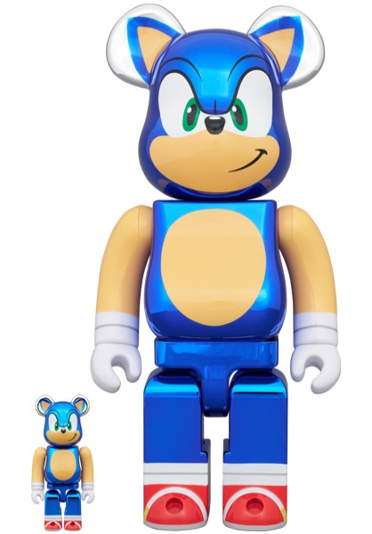 "BE@RBRICK SONIC THE HEDGEHOG CHROME Ver. 100% & 400%"。